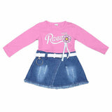 Girls Full Sleeves Frock - Pink, Kids, Girls Frocks, Chase Value, Chase Value