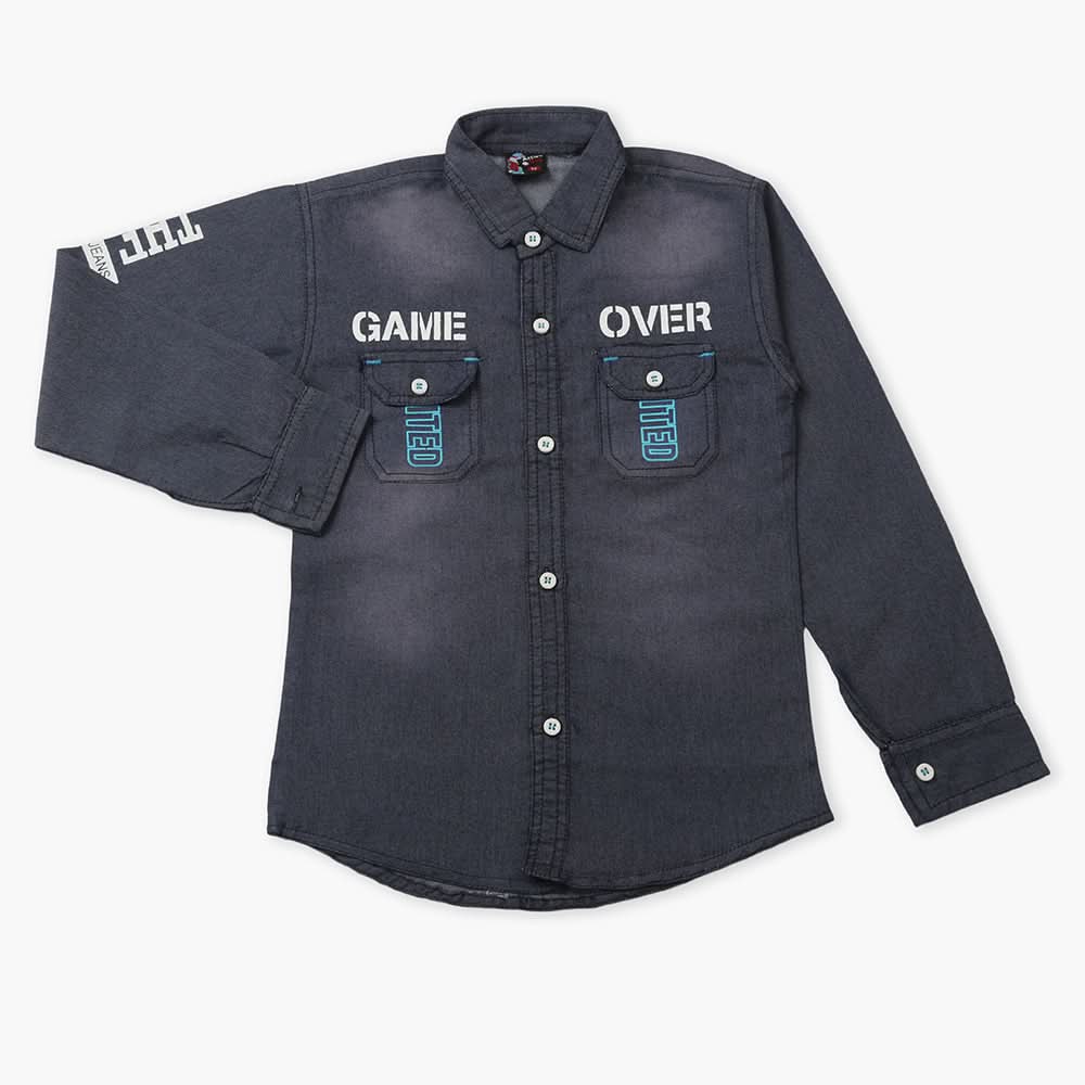 Boys Full Sleeves Denim Shirt - Blue, Boys Shirts, Chase Value, Chase Value
