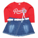 Girls Full Sleeves Frock - Red, Kids, Girls Frocks, Chase Value, Chase Value