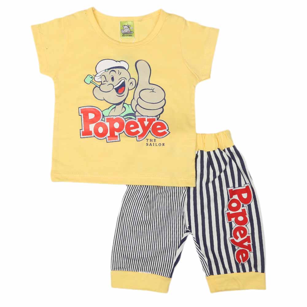 Newborn Boys Half Sleeves Suit - Yellow, Kids, NB Boys Sets And Suits, Chase Value, Chase Value
