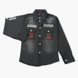 Boys Full Sleeves Denim Shirt - Dark Grey, Boys Shirts, Chase Value, Chase Value