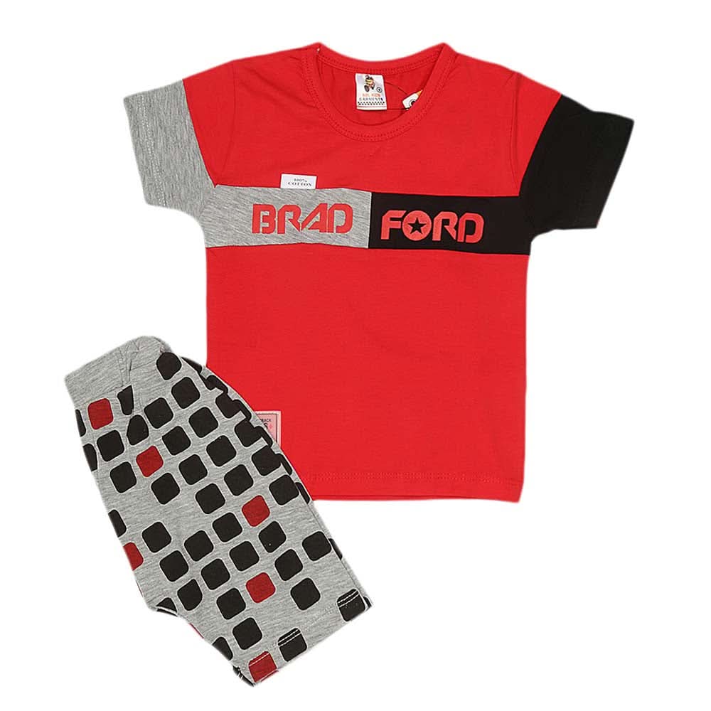 Boys Half Sleeves Suit (2168) - Red, Kids, Boys Sets And Suits, Chase Value, Chase Value