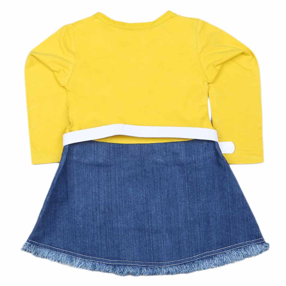 Girls Full Sleeves Frock - Yellow, Kids, Girls Frocks, Chase Value, Chase Value