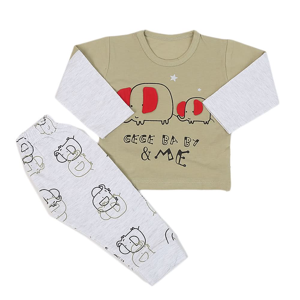 Newborn Boys Suit Full Sleeves (01005) - Olive Green, Kids, NB Boys Sets And Suits, Chase Value, Chase Value