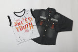 Boys Full Sleeves Denim Shirt - Dark Grey, Boys Shirts, Chase Value, Chase Value