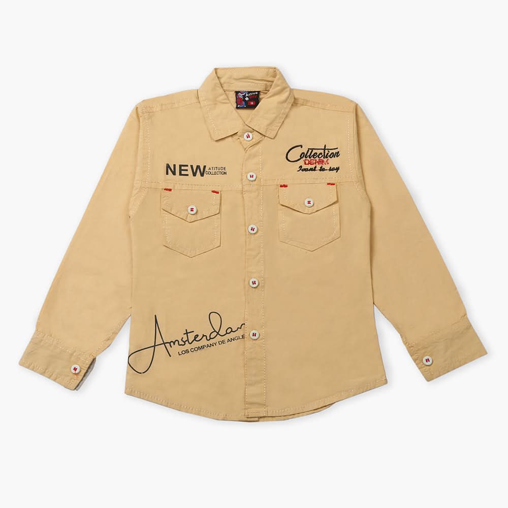 Boys Casual Shirt - Beige, Boys Shirts, Chase Value, Chase Value