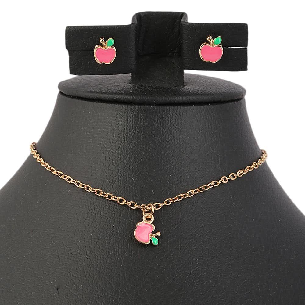 Girls Locket Set - Dark Pink, Kids, Jewellery Sets, Chase Value, Chase Value