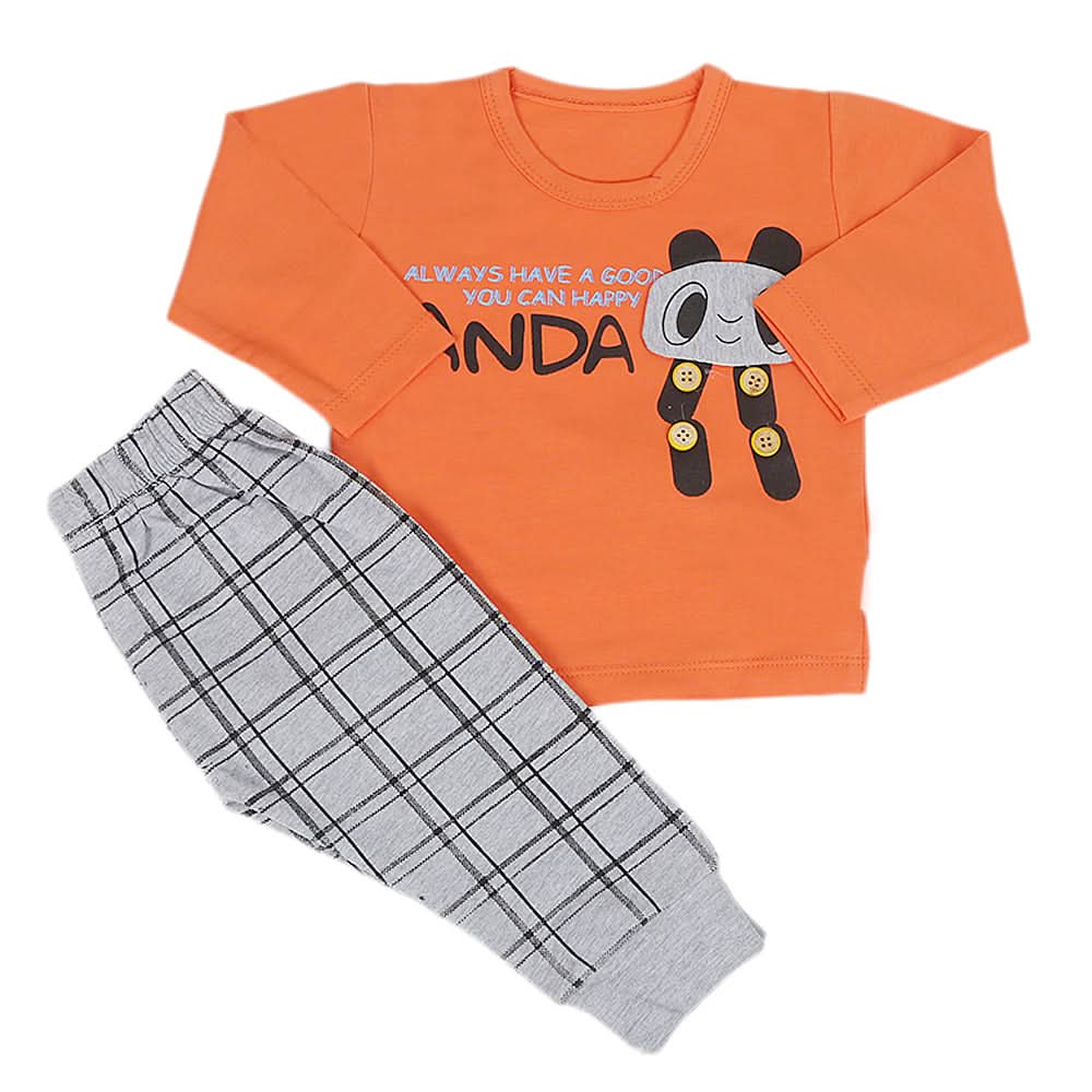 Newborn Boys Suit Full Sleeves (01013) - Orange, Kids, NB Boys Sets And Suits, Chase Value, Chase Value