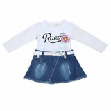 Girls Full Sleeves Frock - White, Kids, Girls Frocks, Chase Value, Chase Value