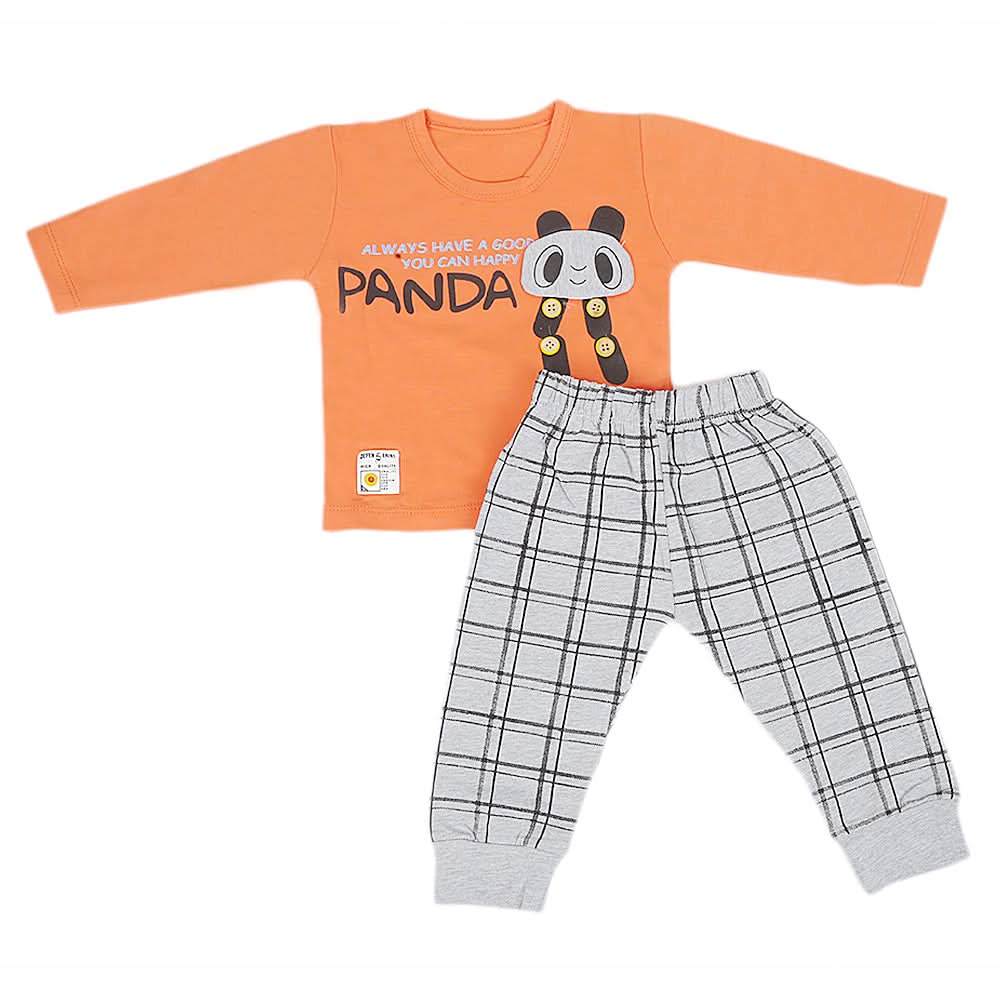 Newborn Boys Suit Full Sleeves (01013) - Orange, Kids, NB Boys Sets And Suits, Chase Value, Chase Value