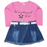 Girls Full Sleeves Frock - Pink, Kids, Girls Frocks, Chase Value, Chase Value
