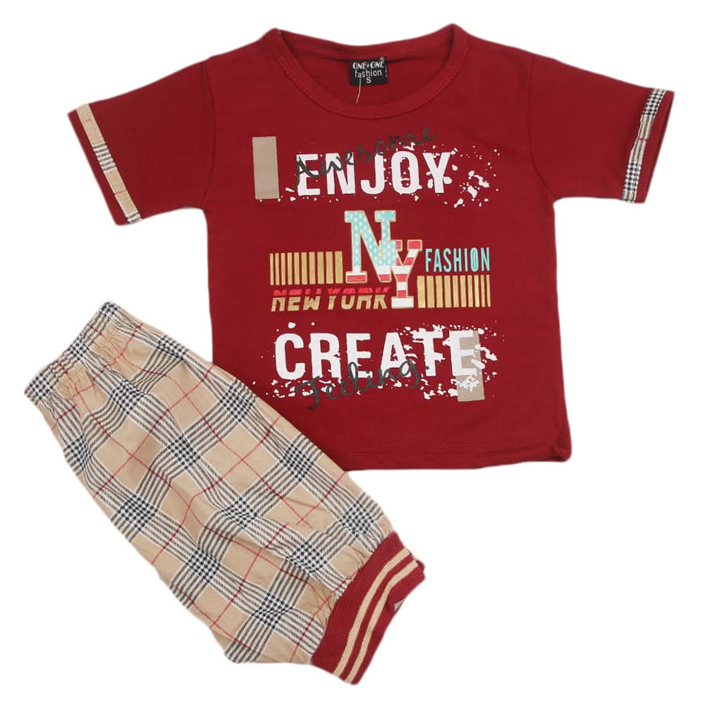 Boys Short Suit - Maroon, Kids, Boys Sets And Suits, Chase Value, Chase Value