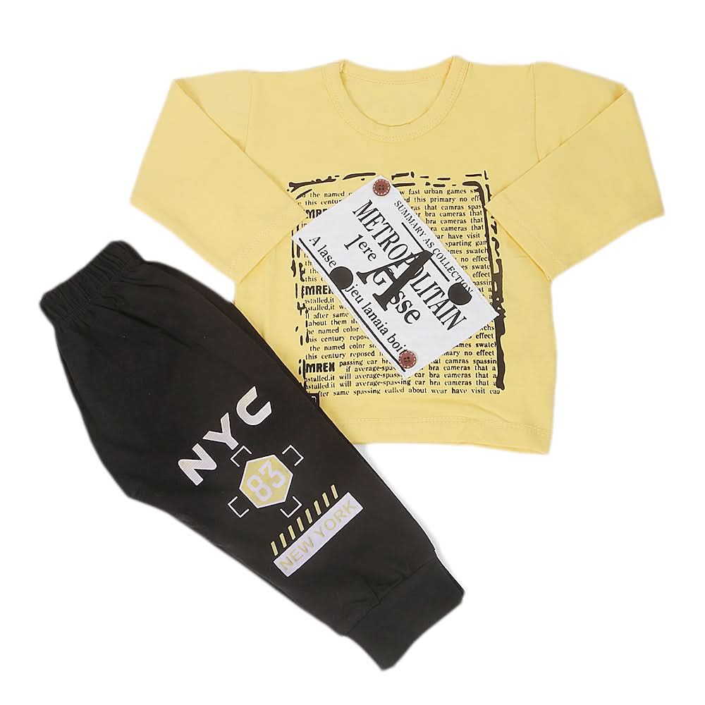 Newborn Boys Suit Full Sleeves (01027) - Yellow, Kids, NB Boys Sets And Suits, Chase Value, Chase Value