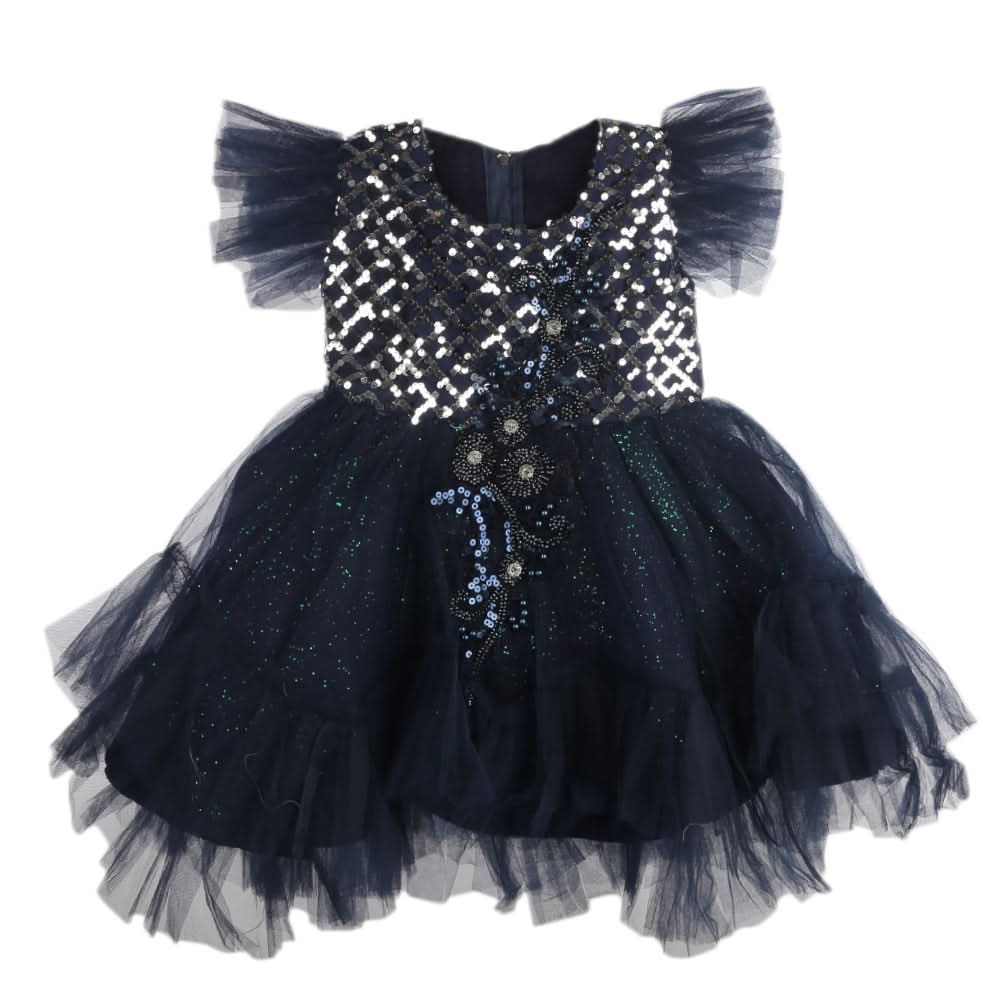 Girls Fancy Frock - Navy Blue, Girls Frocks, Chase Value, Chase Value