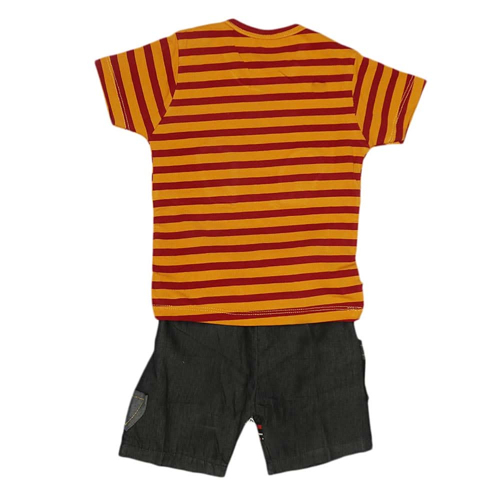 Boys Half Sleeves Suit (2211) - Mustard, Kids, Boys Sets And Suits, Chase Value, Chase Value