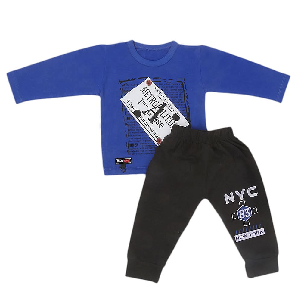 Newborn Boys Suit Full Sleeves (01027) - Royal Blue, Kids, NB Boys Sets And Suits, Chase Value, Chase Value