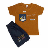 Boys Half Sleeves Suit (2207) - Mustard, Kids, Boys Sets And Suits, Chase Value, Chase Value
