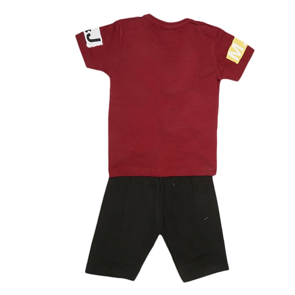 Boys Half Sleeves Suit (2226) - Maroon, Kids, Boys Sets And Suits, Chase Value, Chase Value