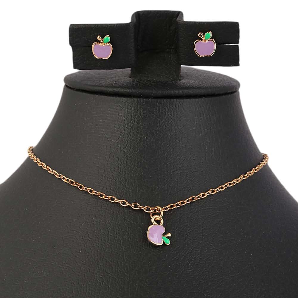 Girls Locket Set - Purple, Kids, Jewellery Sets, Chase Value, Chase Value