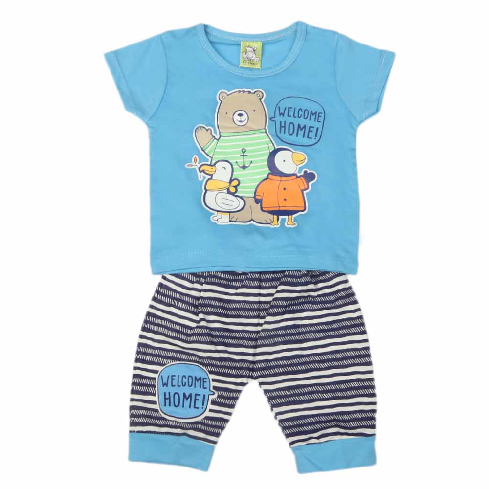 Newborn Boys Half Sleeves Suit - Blue, Kids, NB Boys Sets And Suits, Chase Value, Chase Value