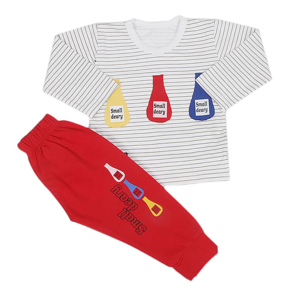 Newborn Boys Suit Full Sleeves (01011) - Red, Kids, NB Boys Sets And Suits, Chase Value, Chase Value