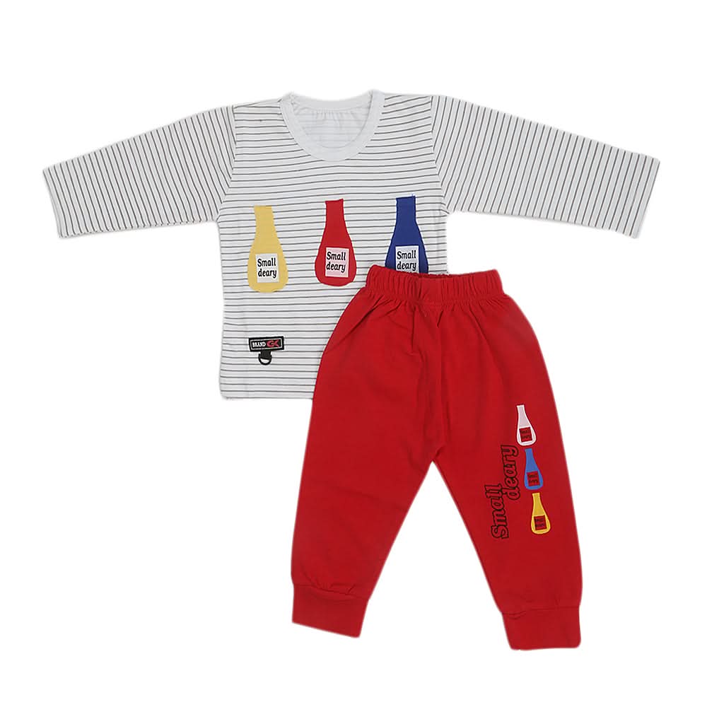 Newborn Boys Suit Full Sleeves (01011) - Red, Kids, NB Boys Sets And Suits, Chase Value, Chase Value