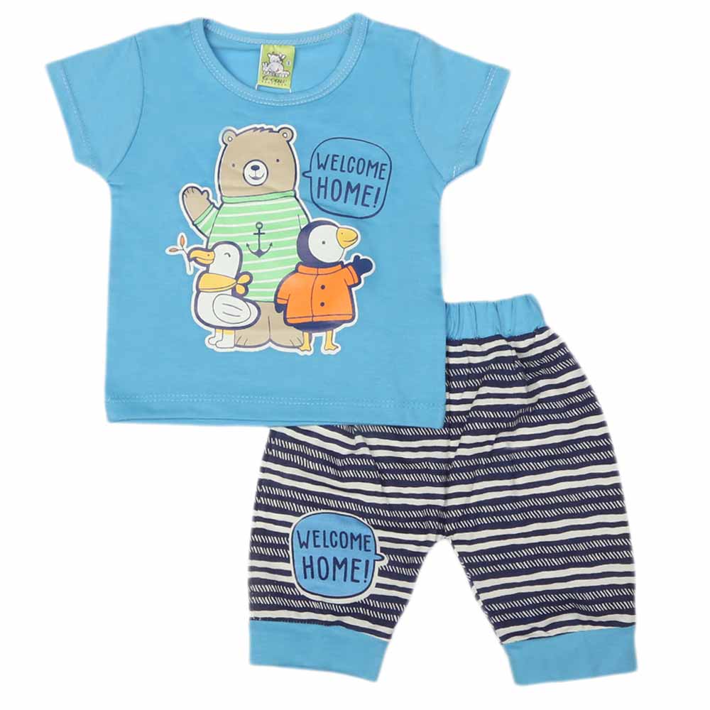 Newborn Boys Half Sleeves Suit - Blue, Kids, NB Boys Sets And Suits, Chase Value, Chase Value