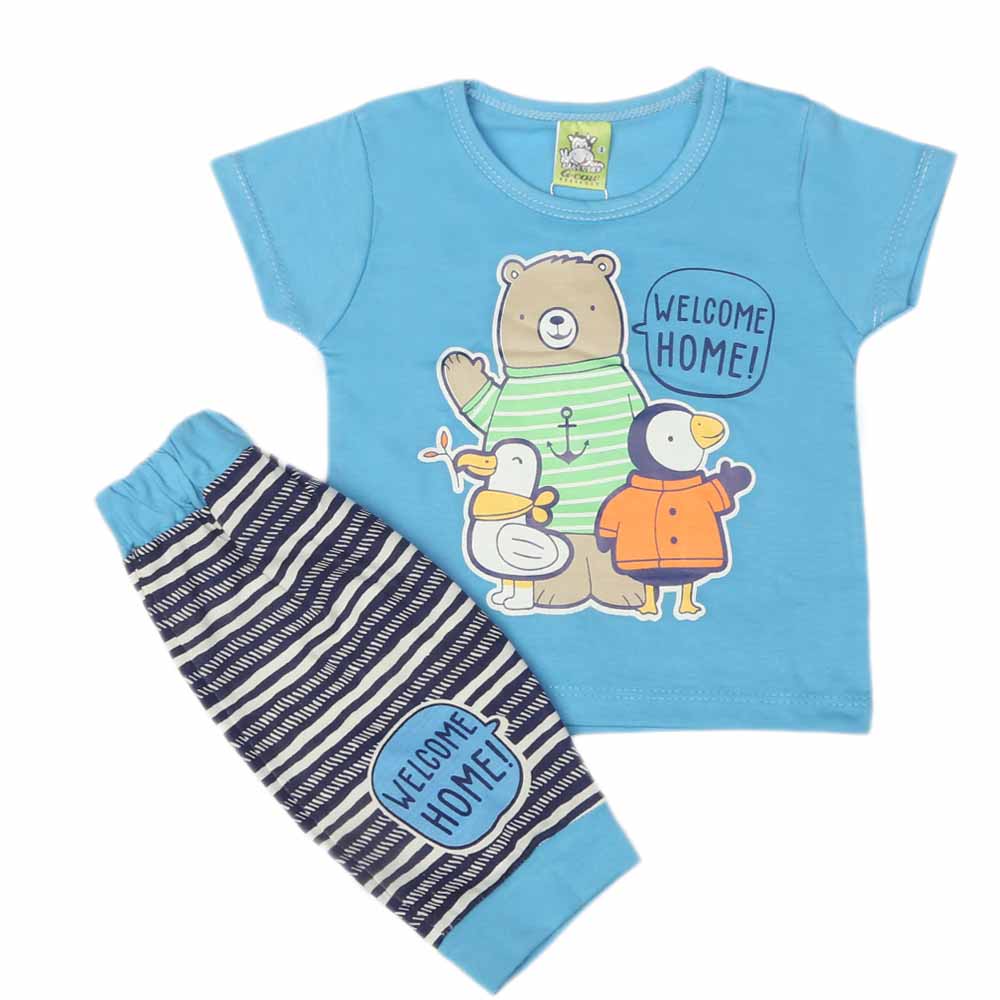 Newborn Boys Half Sleeves Suit - Blue, Kids, NB Boys Sets And Suits, Chase Value, Chase Value