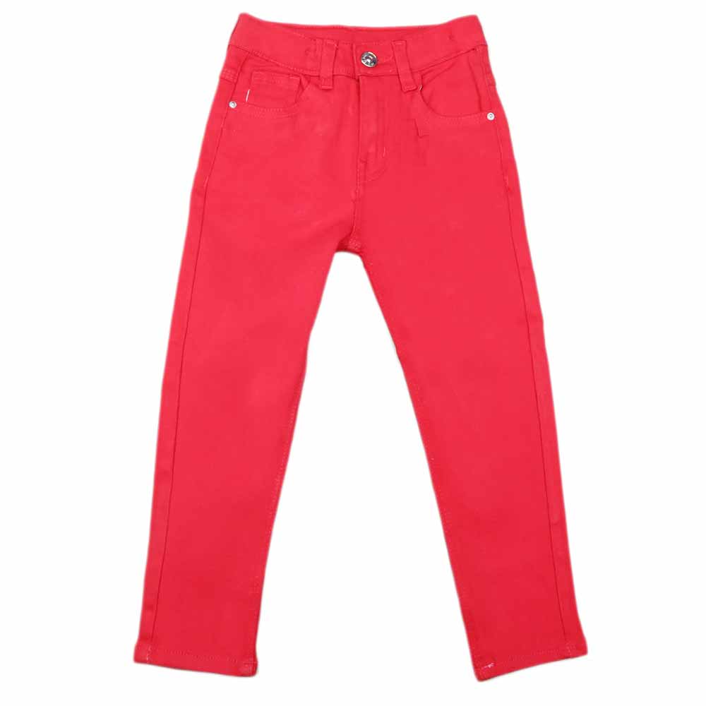 Girls Denim Pant - Red, Kids, Pants And Capri, Chase Value, Chase Value