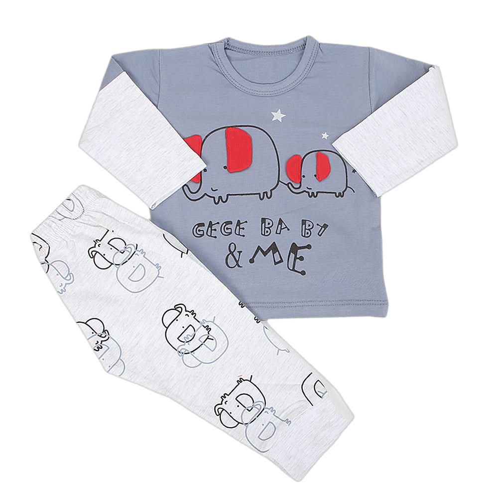 Newborn Boys Suit Full Sleeves (01005) - Steel Blue, Kids, NB Boys Sets And Suits, Chase Value, Chase Value