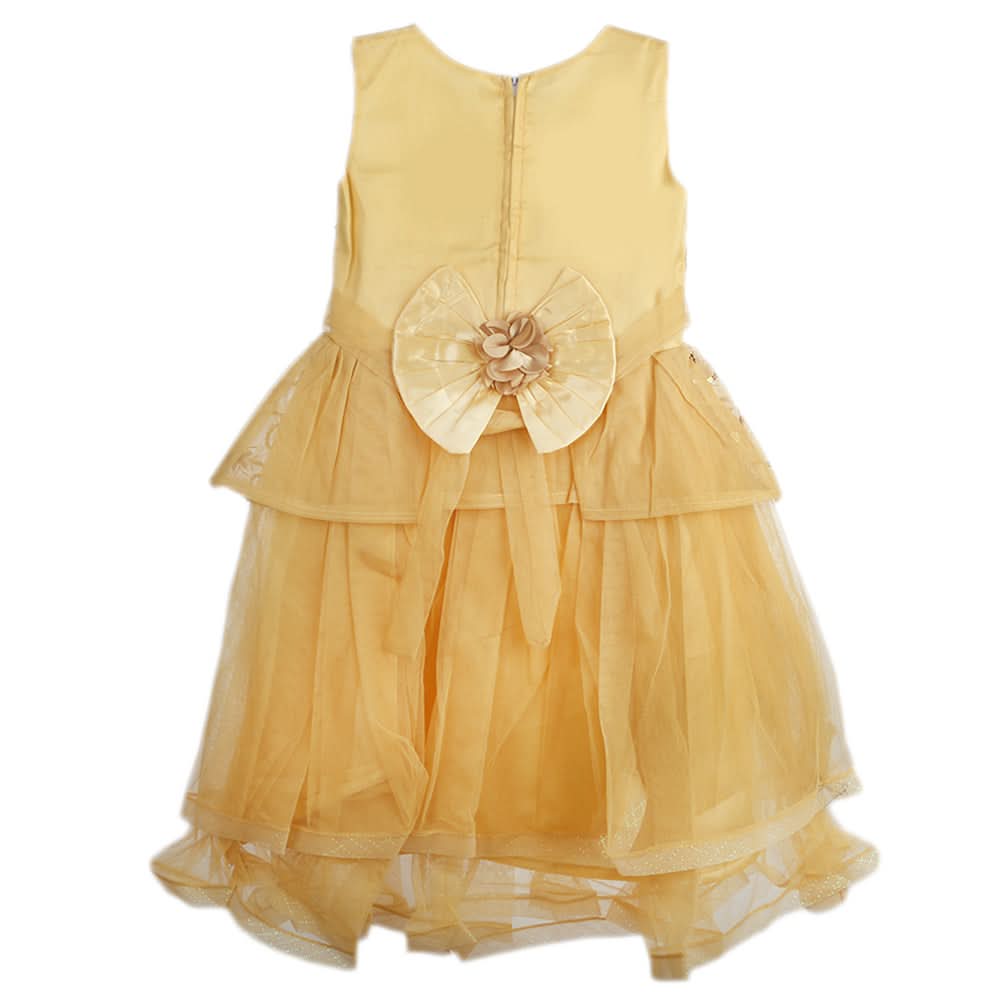 Girls Fancy Frock - Golden, Girls Frocks, Chase Value, Chase Value
