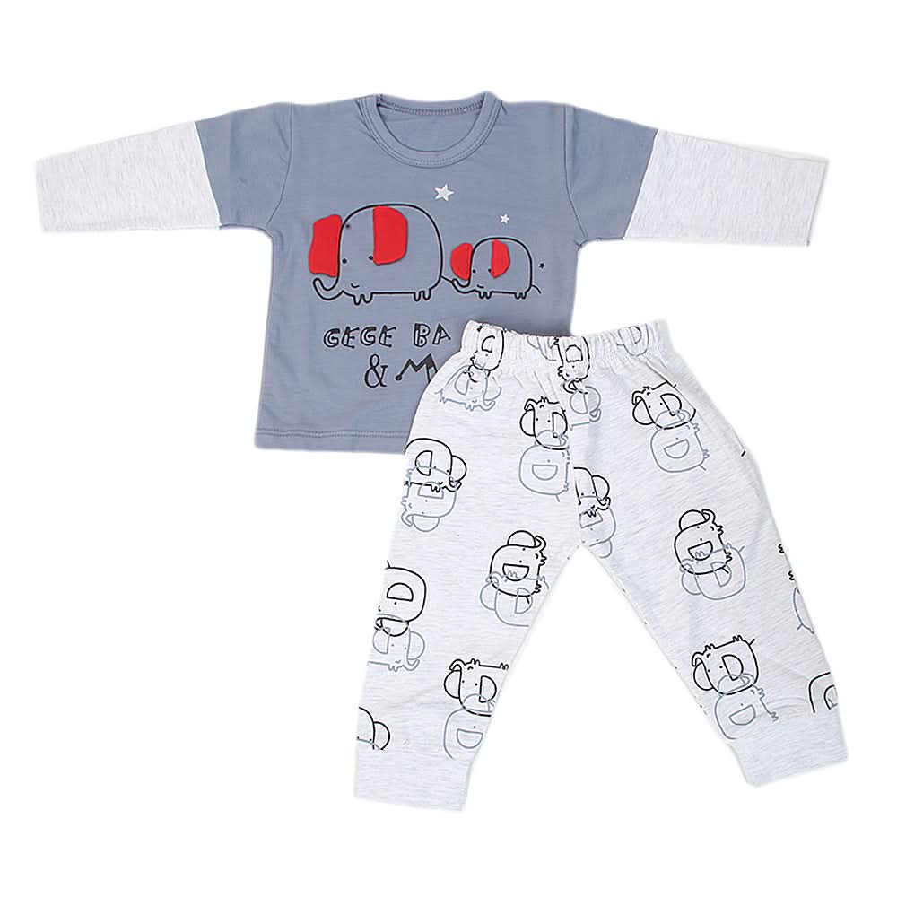 Newborn Boys Suit Full Sleeves (01005) - Steel Blue, Kids, NB Boys Sets And Suits, Chase Value, Chase Value