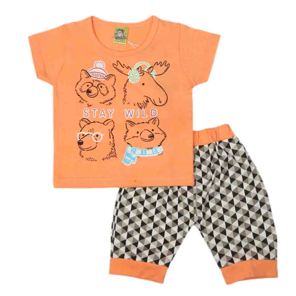 Newborn Boys Half Sleeves Suit - Orange, Kids, NB Boys Sets And Suits, Chase Value, Chase Value