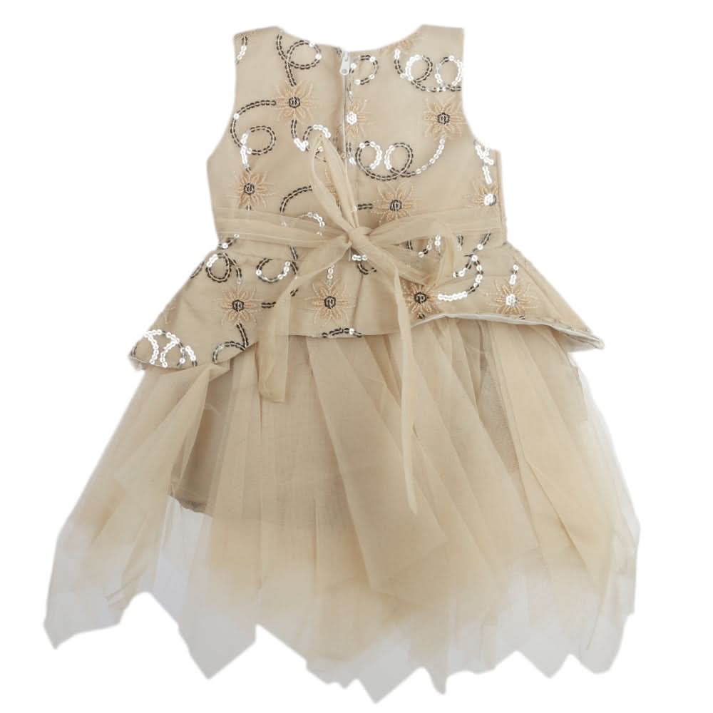 Girls Fancy Frock - Beige, Kids, Girls Frocks, Chase Value, Chase Value
