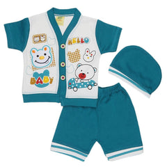 Newborn Boys Half Sleeves Suit - Sea Green - test-store-for-chase-value