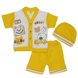 Newborn Boys Half Sleeves Suit - Yellow - test-store-for-chase-value