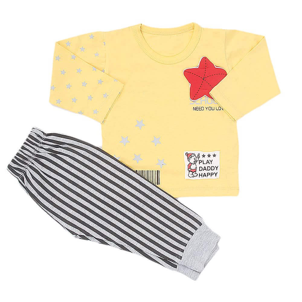Newborn Boys Suit Full Sleeves (01031) - Yellow, Kids, NB Boys Sets And Suits, Chase Value, Chase Value