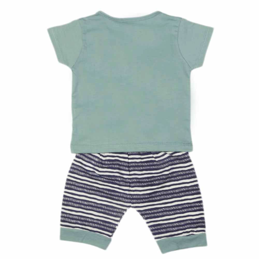 Newborn Boys Half Sleeves Suit - Steel Blue, Kids, NB Boys Sets And Suits, Chase Value, Chase Value