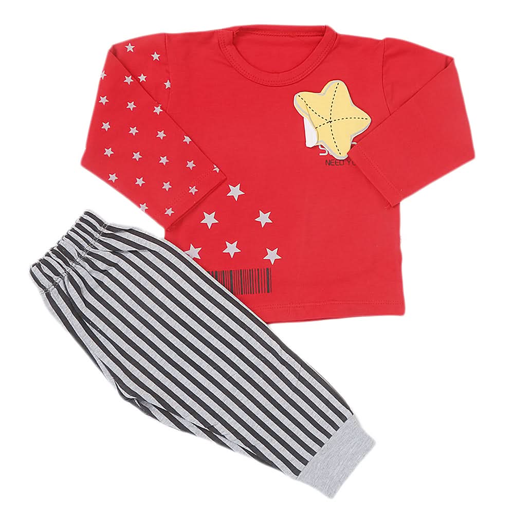 Newborn Boys Suit Full Sleeves (01031) - Red, Kids, NB Boys Sets And Suits, Chase Value, Chase Value