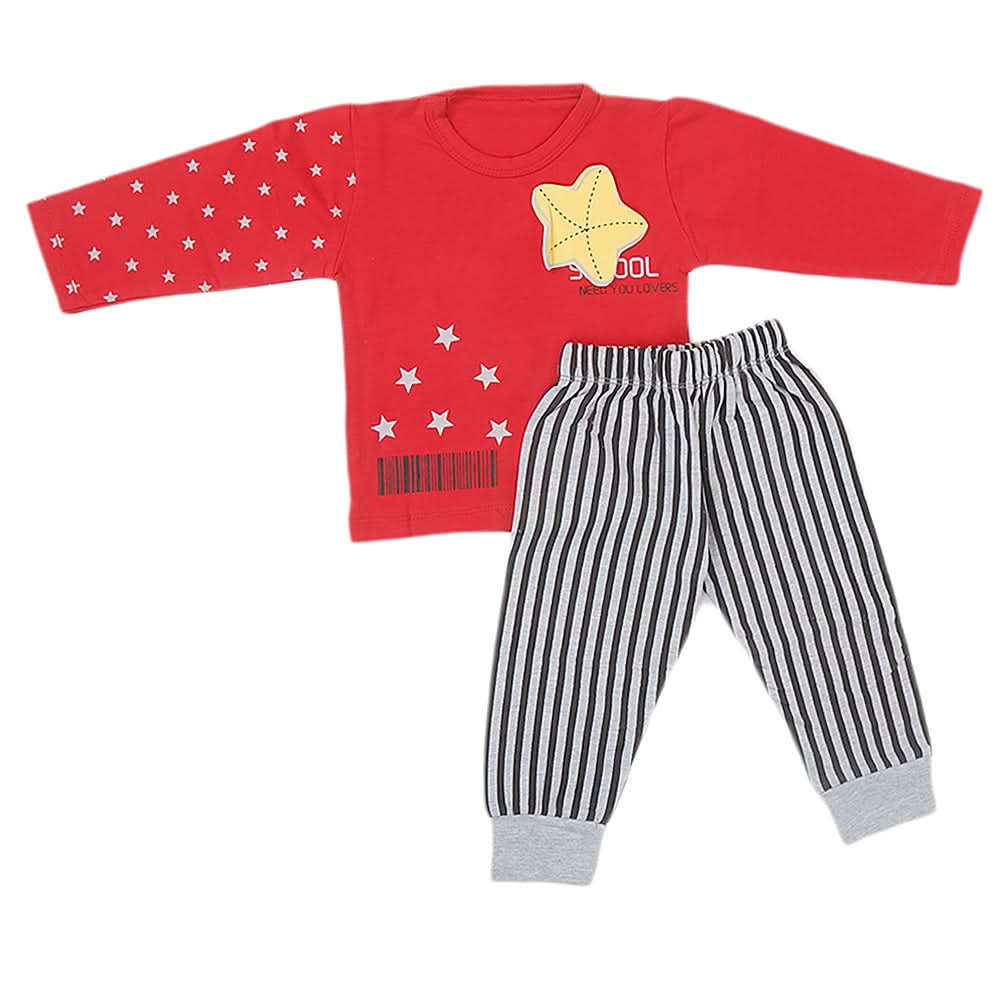 Newborn Boys Suit Full Sleeves (01031) - Red, Kids, NB Boys Sets And Suits, Chase Value, Chase Value