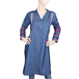Women's Embroidered Kurti - Blue, Women, Ready Kurtis, Chase Value, Chase Value