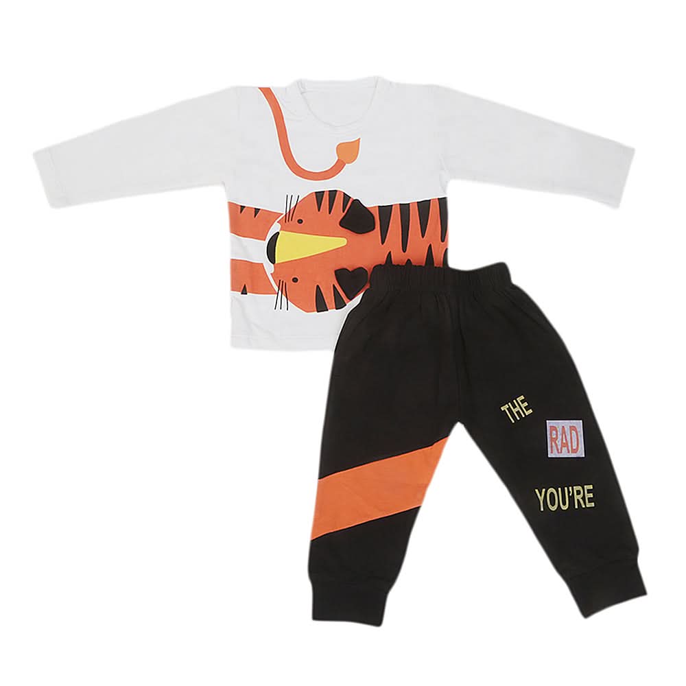 Newborn Boys Suit Full Sleeves (01017) - Orange, Kids, NB Boys Sets And Suits, Chase Value, Chase Value