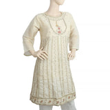 Women's Fancy Kurti With Stone - Beige, Women, Ready Kurtis, Chase Value, Chase Value
