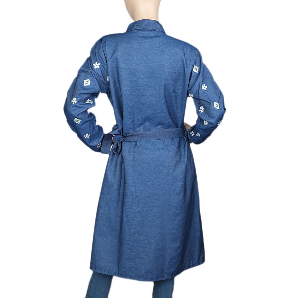 Women's Western Denim Top (Abaya) - Blue, Women, Abayas, Chase Value, Chase Value