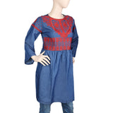 Women's Embroidered Kurti - Blue, Women, Ready Kurtis, Chase Value, Chase Value