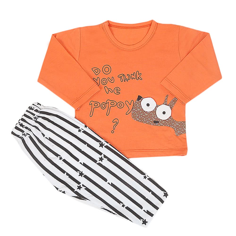 Newborn Boys Suit Full Sleeves (01025) - Orange, Kids, NB Boys Sets And Suits, Chase Value, Chase Value