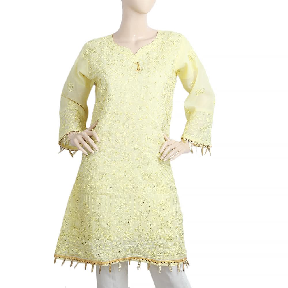 Women's Stitched Kurti - Yellow, Women, Ready Kurtis, Chase Value, Chase Value