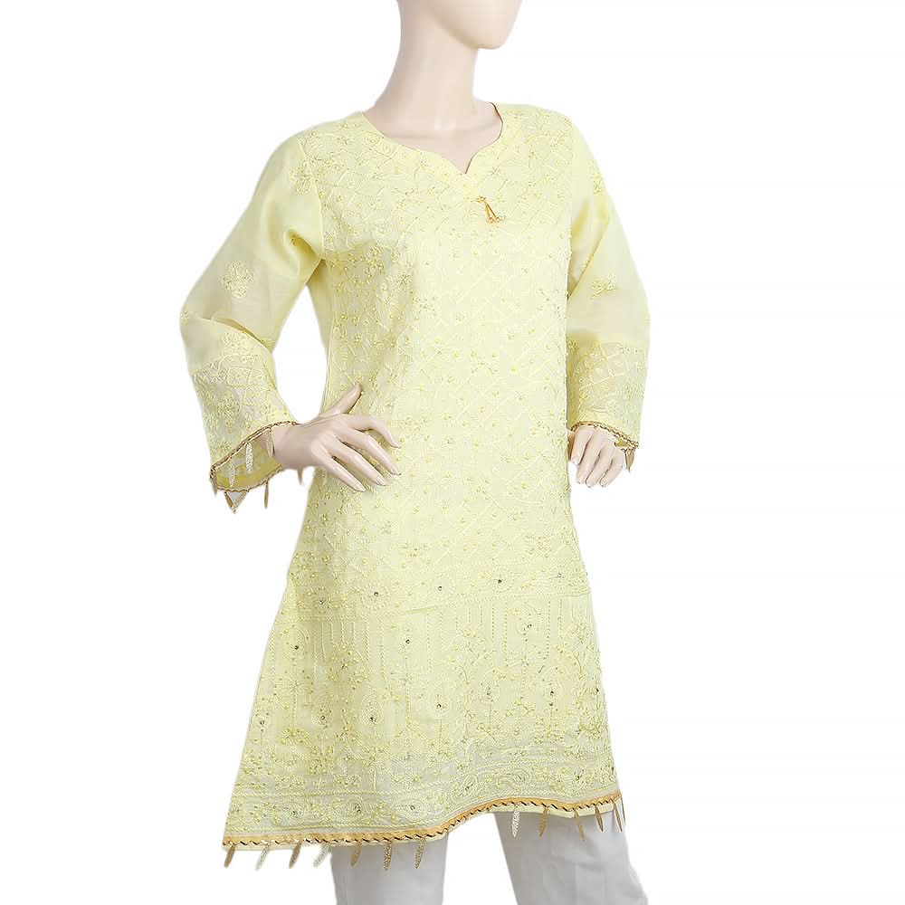 Women's Stitched Kurti - Yellow, Women, Ready Kurtis, Chase Value, Chase Value