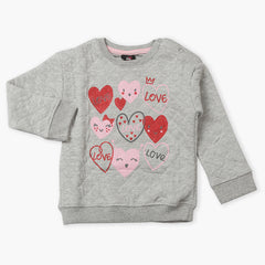 Girls Full Sleeves Sweat Shirt - Light Grey, Girls Hoodies & Sweat Shirts, Chase Value, Chase Value