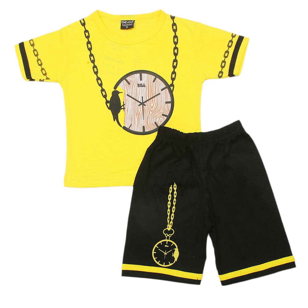Boys Short Suit - Yellow, Kids, Boys Sets And Suits, Chase Value, Chase Value